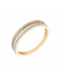 New 9ct Yellow Gold 0.20ct Diamond Filigree Eternity Style Ring
