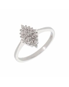 New 9ct White Gold 0.25ct Diamond Cluster Ring