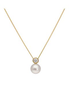 New 9ct Yellow Gold Fresh Water Cultured Pearl 18" Necklace