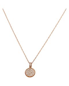 New 9ct Rose Gold 18 Inch Diamond Circle Necklace