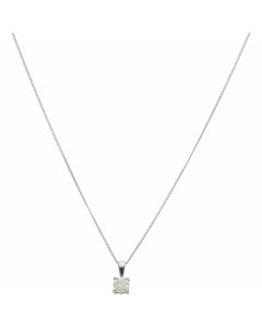New 18ct White Gold 0.50ct Diamond Solitaire Pendant & Necklace