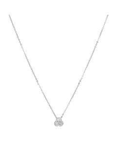 New 9ct White Gold Diamond Pendant & 18" Chain Necklace