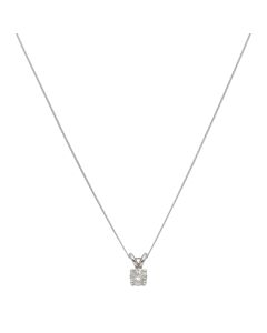 New 9ct White Gold 0.25ct Diamond Solitaire & 18" Necklace