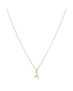 New 9ct Yellow Gold Initial A Pendant & 18" Chain Necklace