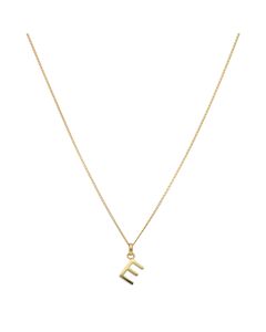 New 9ct Yellow Gold Initial E Pendant & 18" Chain Necklace