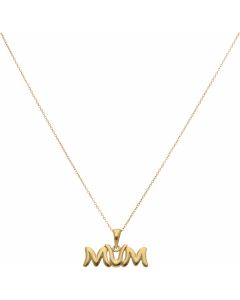 New 9ct Yellow Gold Mum Pendant & 18" Chain Necklace