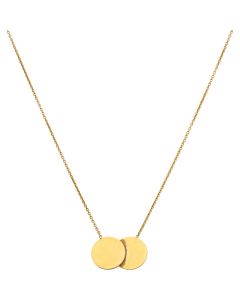 New 9ct Yellow Gold Small Double Disc Chain Necklace