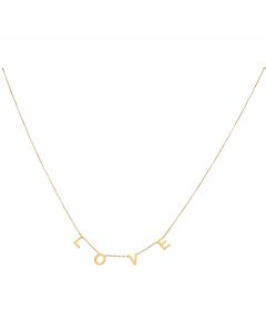New 9ct Yellow Gold  Adjustable 17"-15" Love Necklace