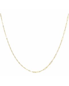 New 9ct Yellow Gold 18 Inch Paperclip/Fancy Mixed Link Necklace