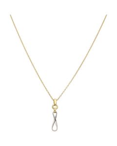 New 9ct 2 Colour Gold Loop 16" - 18" Adjustable Necklace
