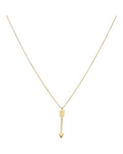 New 9ct Yellow Gold Adjustable 17-18" Arrow Necklace