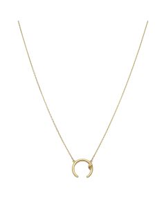 New 9ct Yellow Gold Crescent Moon 20" Necklace