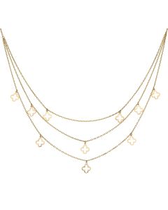 New 9ct Yellow Gold Delicate Flower 3 Layer Necklace