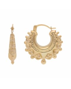 New 9ct Yellow Gold Smal Traditional Creole Earrings