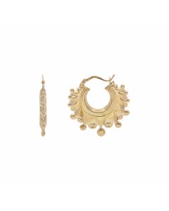 New 9ct Yellow Gold Oval Traditional Creole Earrings