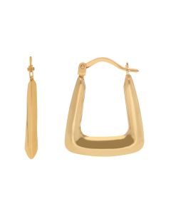 New 9ct Yellow Gold Handbag Shaped Creole Hoop Earrings