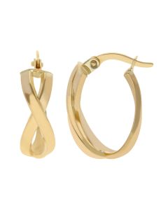 New 9ct Yellow Gold Infinity Creole Hoop Earrings