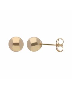 New 9ct Yellow Gold 6mm Ball Stud Earrings