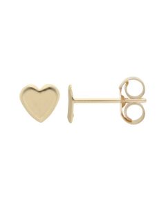 New 9ct Yellow Gold Tiny Heart Stud Earrings