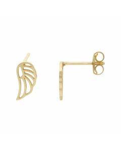 New 9ct Yellow Gold Angel Wing Stud Earrings