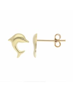 New 9ct Yellow Gold Baby Dolphin Stud Earrings