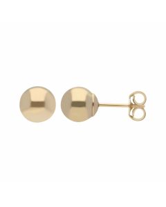 New 9ct Yellow Gold 6mm Ball Stud Earrings
