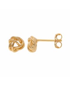 New 9ct Yellow Gold Small Knot Stud Earrings