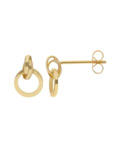 New 9ct Yellow Gold Circle Stud Earrings