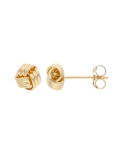 New 9ct Yellow Gold Knot Stud Earrings