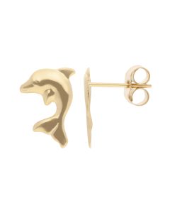 New 9ct Yellow Gold Dolphin Stud Earrings
