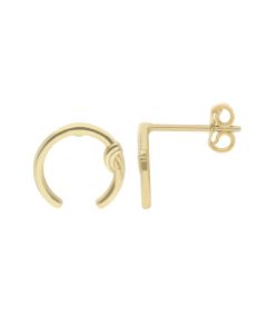 New 9ct Yellow Gold Crescent Moon Stud Earrings