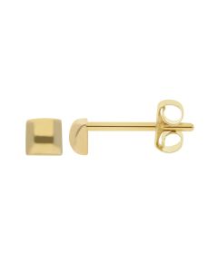 New 9ct Yellow Gold Ting Domed Square Stud Earrings