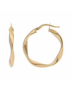 New 9ct Yellow Gold Twisted Hoop Earrings