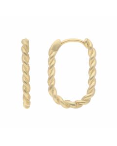 New 9ct Yellow Gold Patterned Huggie Hoop Earrings