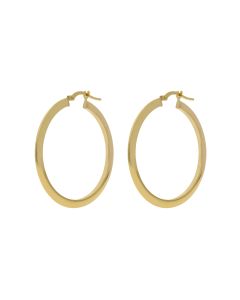 New 9ct Yellow Gold Polished Slender Hoop Earrings