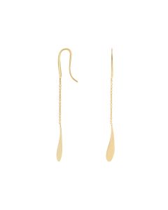 New 9ct Yellow Gold Long Chain Teardrop Earrings