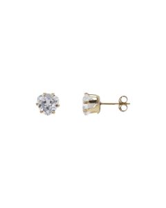 New 9ct Gold Rounded Triangle Shape Cubic Zirconia Stud Earrings