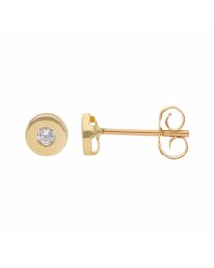 New 9ct Yellow Gold Small Cubic Zirconia Stud Earrings
