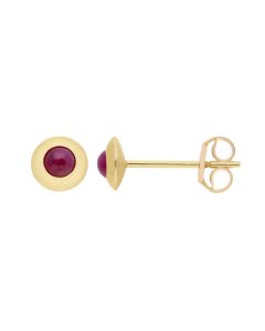 New 9ct Yellow Gold Small Ruby Stud Earrings