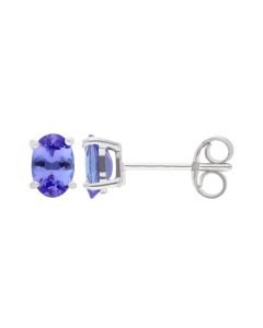 New 9ct White Gold Oval Tanzanite Stud Earrings