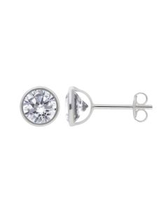 New 9ct White Gold Cubic Zirconia Studd Earrings