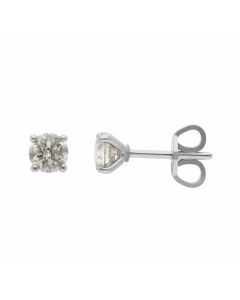 New Certificated 18ct White Gold 0.81ct Diamond Stud Earrings