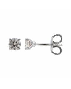 New Certificated 18ct White Gold 0.54ct Diamond Stud Earrings