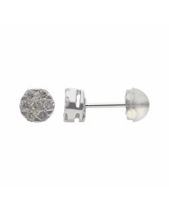 New 9ct White Gold 0.40ct Diamond Cluster Stud Earrings