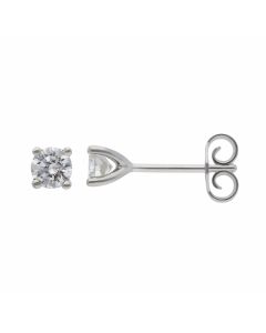 New 9ct White Gold 0.50ct Diamond Solitaire Stud Earrings