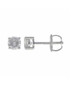 New 18ct White Gold Certificated 1.00ct Diamond Stud Earrings