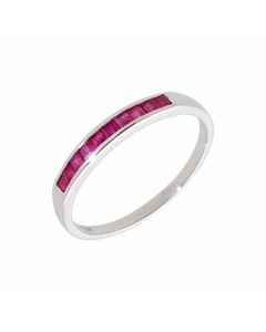 New 9ct White Gold Ruby Eternity Style Ring