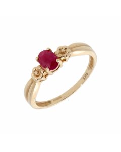 New 9ct Yellow Gold Ruby Solitaire Dress Ring