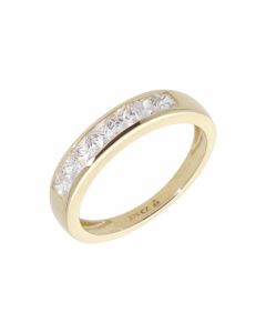 New 9ct Yellow Gold Cubic Zirconia Eternity Style Ring
