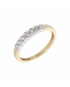 New 9ct Yellow Gold Graduated Cubic Zirconia Eternity Ring